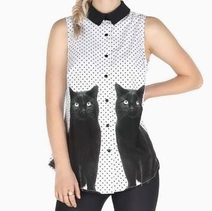 BlackMilk Twin Kitties Business Time Shirt